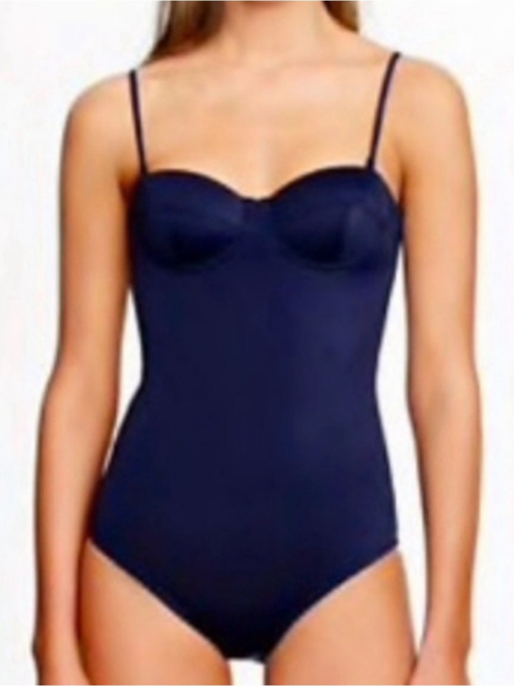 J Crew Heritage Balconette Navy One Piece Bathing Suit